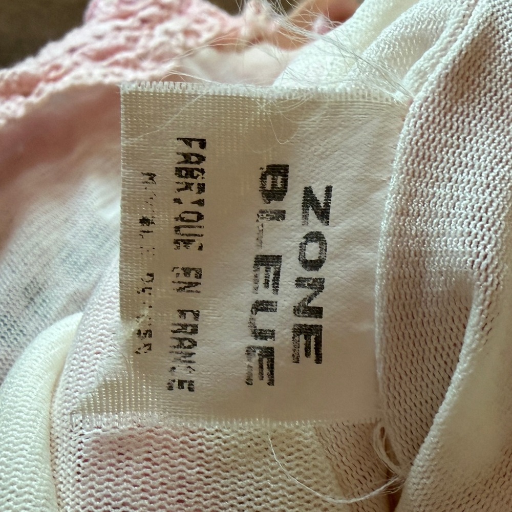Zone Bleue Baby Pink Knit Fairycore Asymmetrical Sleeveless Dress with Bow - Picture 4 of 6